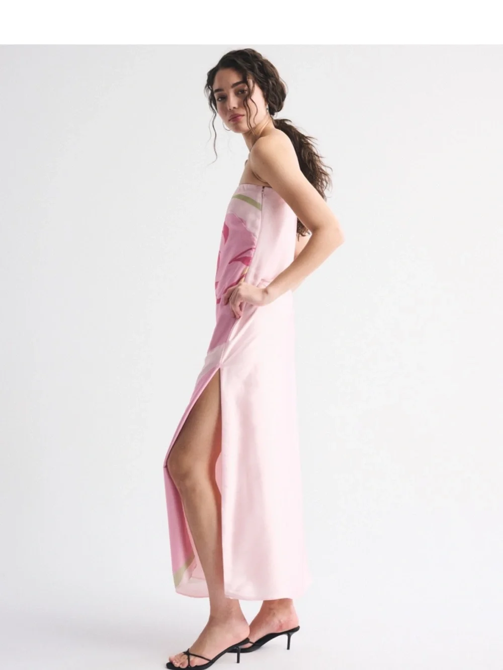 A&F Julia Strapless Pink Floral Maxi Dress size Small NWT
